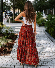 James Printed Tassel Tie Maxi Skirt