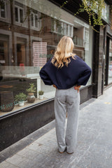 Light Grey Wide-Leg Denim Jeans