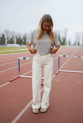 Beige Solid Denim Jeans