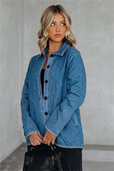 Jonny Cotton Blend Pocketed Quilted Jacket - Denim Blue - FINAL SALE