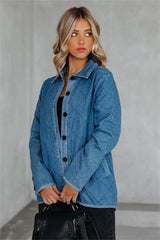Jonny Cotton Blend Pocketed Quilted Jacket - Denim Blue - FINAL SALE