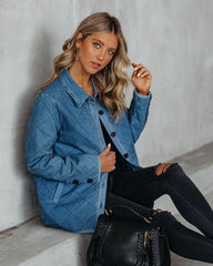 Jonny Cotton Blend Pocketed Quilted Jacket - Denim Blue - FINAL SALE
