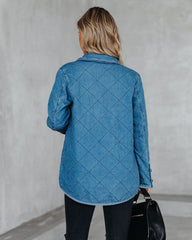 Jonny Cotton Blend Pocketed Quilted Jacket - Denim Blue - FINAL SALE