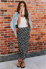 Jossy Floral Satin Midi Skirt