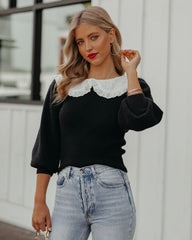 Jules Eyelet Collar Knit Sweater - FINAL SALE