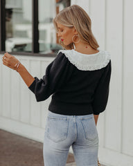 Jules Eyelet Collar Knit Sweater - FINAL SALE