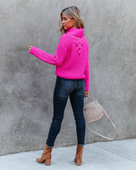 Kaio Turtleneck Knit Sweater - Fuchsia