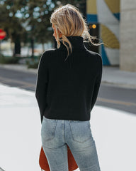 Kaylon Ribbed Turtleneck Knit Sweater - Black - FINAL SALE