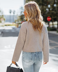 Kaylon Ribbed Turtleneck Knit Sweater - Taupe - FINAL SALE