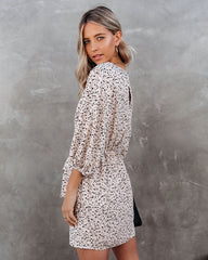 Beige Keeper Printed Tie Dress