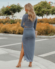 Kendal Velvet Slit Midi Skirt