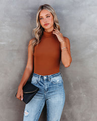 Kenzi Seamless Turtleneck Bodysuit - Camel