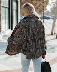 Lamont Pocketed Houndstooth Knit Shacket