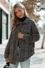 Lamont Pocketed Houndstooth Knit Shacket