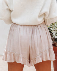 Linley Woven Ruffle Wrap Skort - Taupe