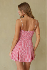 Classic Gingham Fit and Flare Mini Dress