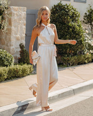 Livorna Satin Halter Jumpsuit