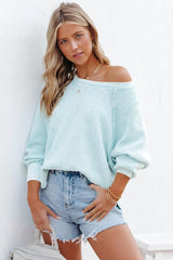 Lizabeth Cotton Thermal Knit Top - Mint