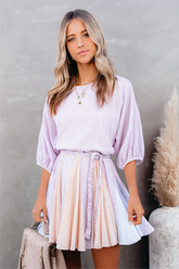 Montauk Cotton Blend Striped Rope Tie Dress