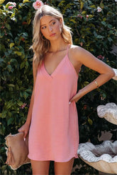 Madisyn Satin Racerback Dress - Peach