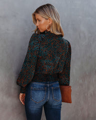 Marsha Leopard Drape Blouse
