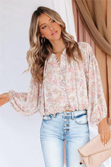 Mojo Paisley Button Down Crop Blouse