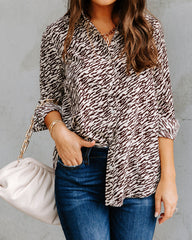 Mylie Printed Button Down Blouse