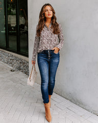 Mylie Printed Button Down Blouse