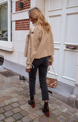 Camel Double Breasted Trench Coat