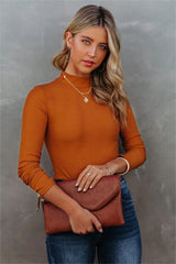 Norton Mock Neck Knit Top - Camel