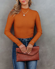 Norton Mock Neck Knit Top - Camel