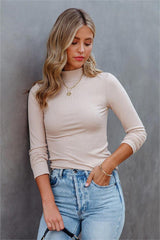 Norton Mock Neck Knit Top - Sand