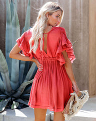 Found Love Pleated Romper - Wine