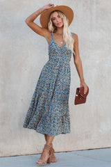 Time Spent Lace Up Paisley Maxi Dress