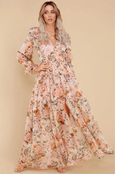 Prosperous Floral Chiffon Boho Maxi Dress - FINAL SALE