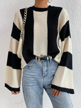 Bold Vertical Stripe Knit Sweater