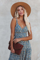 Time Spent Lace Up Paisley Maxi Dress
