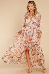 Prosperous Floral Chiffon Boho Maxi Dress