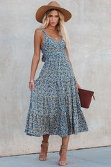 Time Spent Lace Up Paisley Maxi Dress
