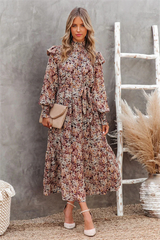 Swoop Printed Open Back Maxi Dress