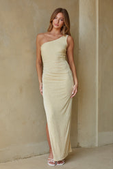 Light Yellow Slim Fit Maxi Dress