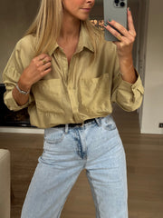 Golden Button Down Long Shirt