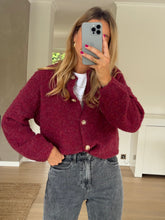 Burgundy Button Down Knit Cardigan