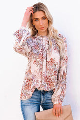 Plenty Of Love Floral Ruffle Sleeve Blouse