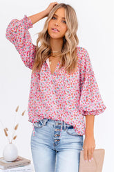 Predictions Floral Smocked Blouse