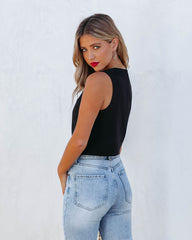 Priam Cropped Button Down Vest - Black