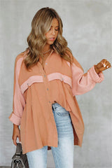 Radford Cotton Thermal Button Down Tunic - Coral - FINAL SALE