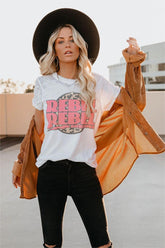 Rebel Rebel Cotton Blend Distressed Bowie Tee