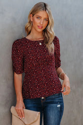 Rexha Leopard Peplum Blouse