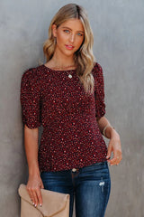 Rexha Leopard Peplum Blouse